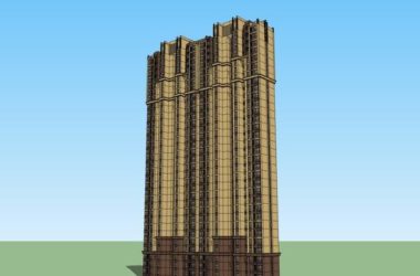 SketchUp Model of a 33-Story Classical-Style High-Rise Residential Building-BIM WORLD