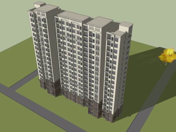 SketchUp Residential Models: High-Rise Buildings in Classical Style