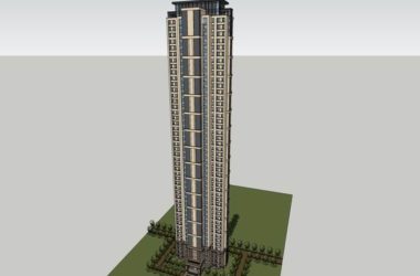 SketchUp Model of a 49-Story Classical Style High-Rise Residential Building-BIM WORLD
