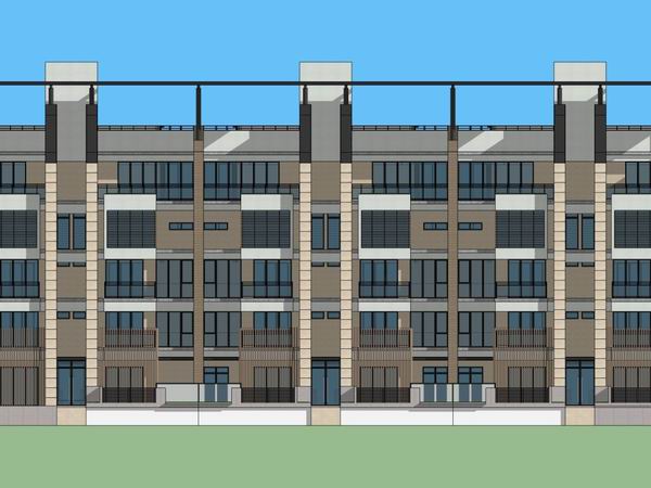 Modern 6-Story Residential Model in SketchUp