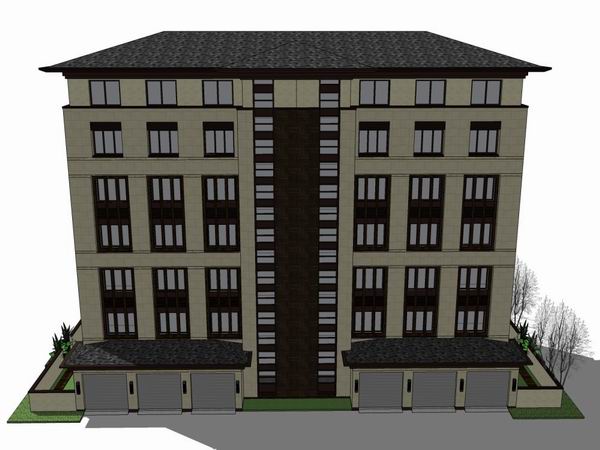 SketchUp Residential Model: Multi-Story Classical Style Home