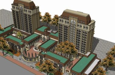 SketchUp Model of a 16-Story Classical High-Rise Residential Building-BIM WORLD