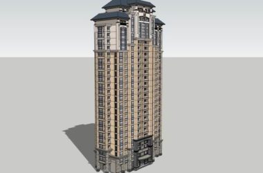 SketchUp Model of a 26-Story Classical High-Rise Residential Building-BIM WORLD