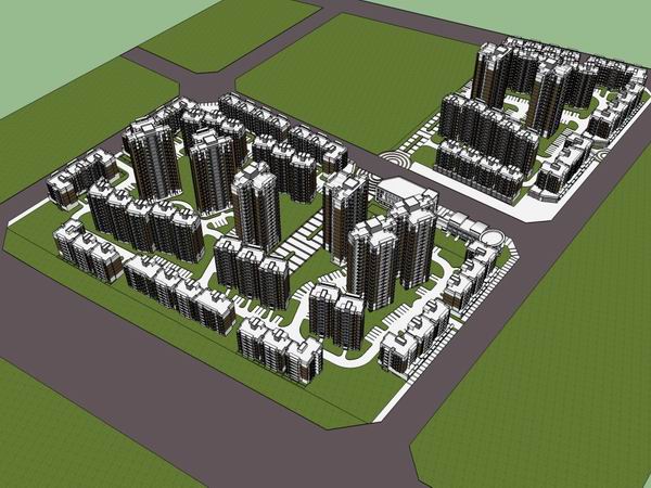 Modern High-Rise Residential Building Model in SketchUp | 7, 11, and 18 Floors
