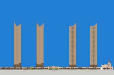Modern 40-Story High-Rise Residential Building SketchUp Model-BIM WORLD