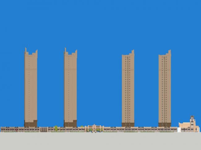 Modern 40-Story High-Rise Residential Building SketchUp Model