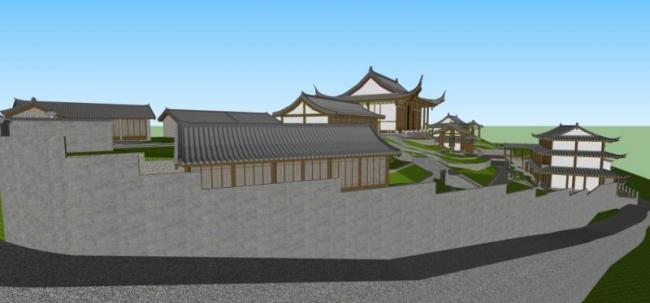 SketchUp Model of Ancient Chinese Multi-Story Temple Architecture