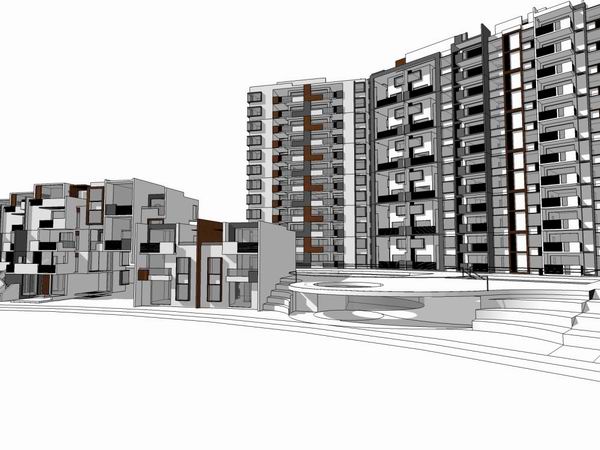 SketchUp Residential Models: Modern High-Rise, Western-Style, and Sea View Homes