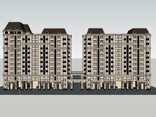 SketchUp Business Model: Designing Classical-Style High-Rise Apartment Residences