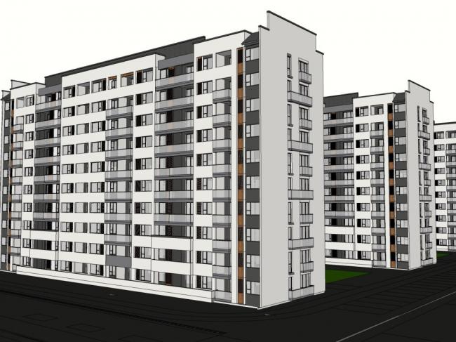 Modern 10-Story High-Rise Residential Building SketchUp Model