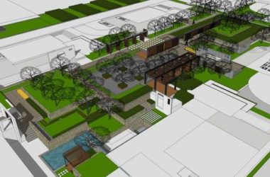 Modern High-Rise Residential and Office Complex with Park | 7, 9, and 11-Story Buildings in SketchUp Model-BIM WORLD