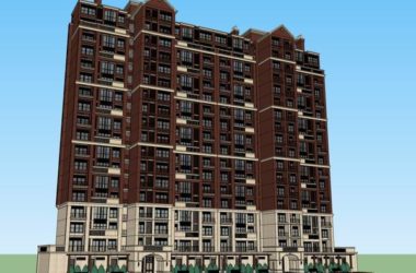 SketchUp Model of an 18-Story Classical High-Rise Residential Building-BIM WORLD