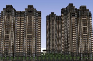 SketchUp Residential Model: Classical High-Rise with Street-Level Commercial Spaces, 22 and 32 Floors-BIM WORLD