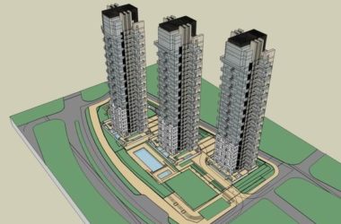 SketchUp Business Model: Modern 28-Story High-Rise Residential Apartment Building-BIM WORLD