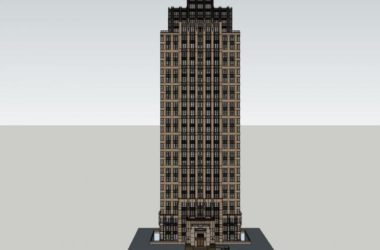 Classical 30-Story High-Rise Residential Building SketchUp Model-BIM WORLD
