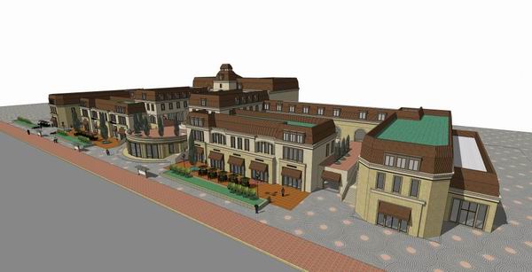 15-Story Classical-Style High-Rise Residential Building with Ground Floor Commercial Space – SketchUp Model