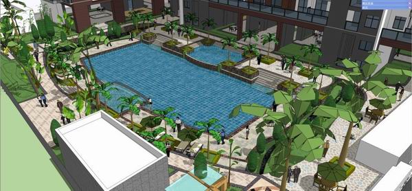 Modern High-Rise Residential Building with Commercial Space, Offices, and Swimming Pool – 29 Floors in SketchUp Model