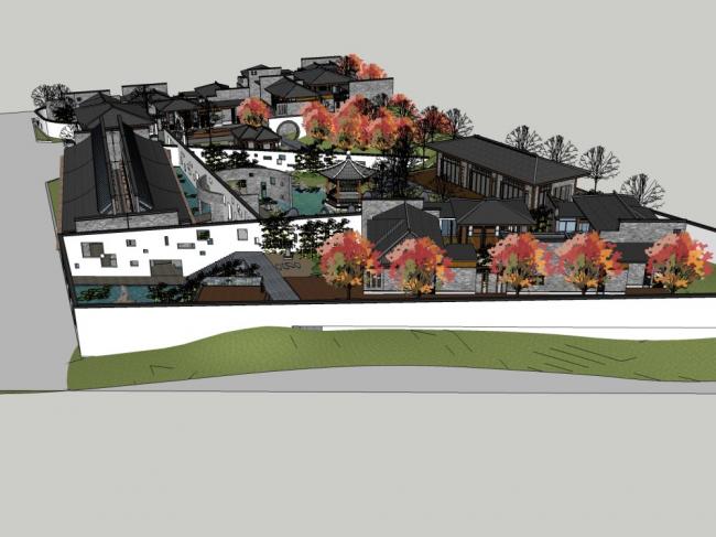 SketchUp Residential Model: Multi-Story Chinese-Style Housing Complex