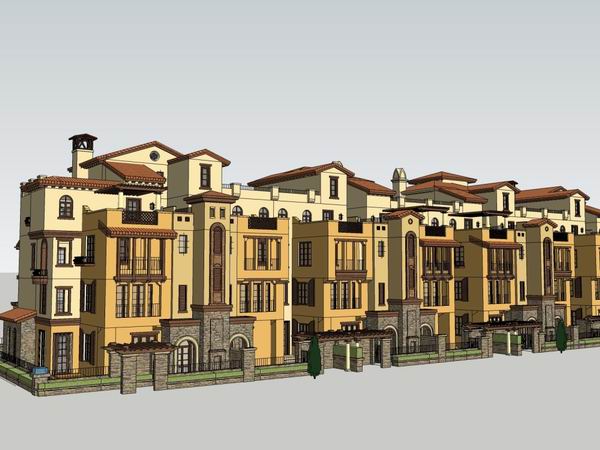 SketchUp Business Model: Classical Multi-Story Residential Apartment Design