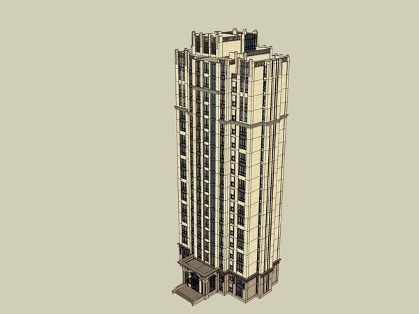 SketchUp Residential Models: Classical High-Rise Apartment Designs