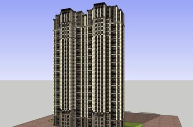 Classical 32-Story High-Rise Residential Model in SketchUp-BIM WORLD