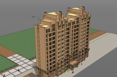 SketchUp Model: 13-Story Classical High-Rise Residential Building-BIM WORLD