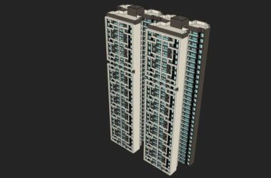 Modern 30-Story High-Rise Residential Building SketchUp Model-BIM WORLD