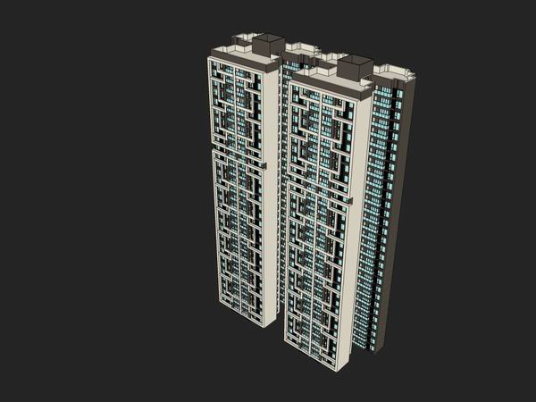 Modern 30-Story High-Rise Residential Building SketchUp Model