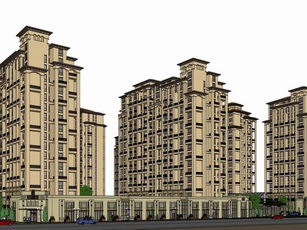 Modern High-Rise Residential Building Models in SketchUp