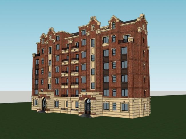 SketchUp Residential Models: High-Rise Buildings in Classical Style