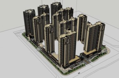 Modern 31-Story High-Rise Residential Building SketchUp Model-BIM WORLD