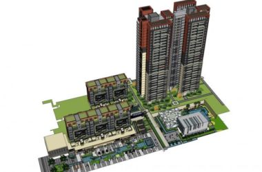 Modern 10-Story Mixed-Use Residential Community with Ground-Level Commercial Spaces in SketchUp-BIM WORLD