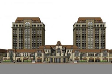 SketchUp Residential Model: High-Rise Living, Street-Level Retail, Commercial Apartments, and Classic Design-BIM WORLD