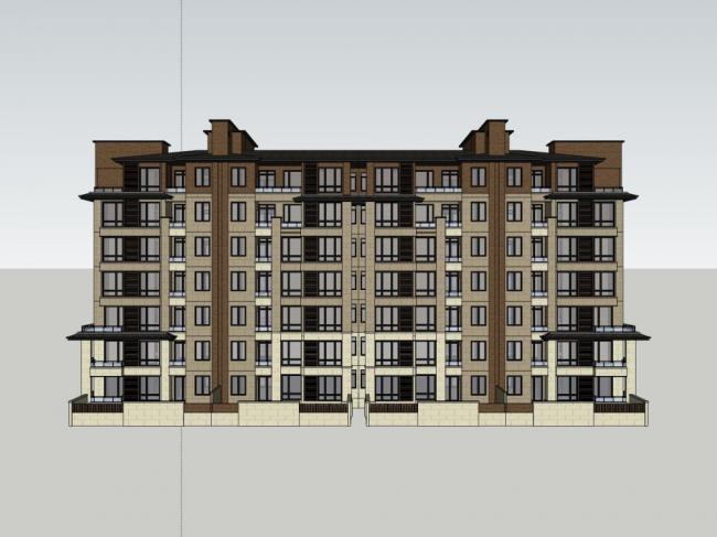 Classical Multi-Story Residential Model in SketchUp