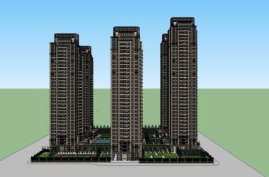 SketchUp Residential Model: 32-Story Classical-Style High-Rise Complex-BIM WORLD