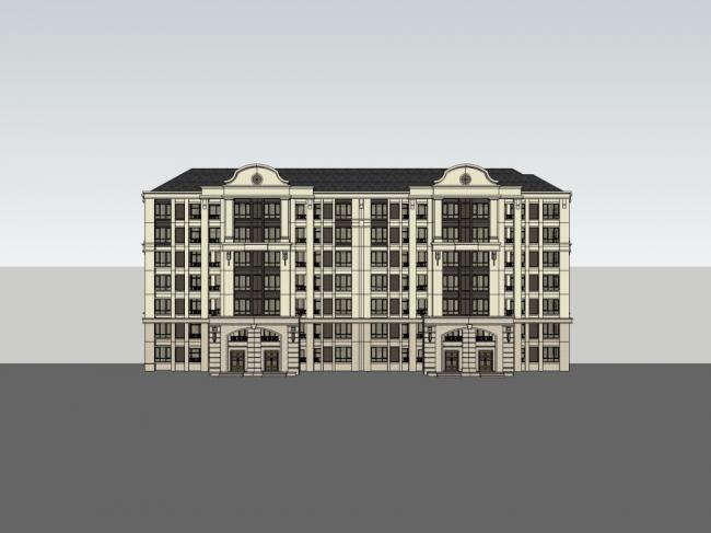 Classical Multi-Story Residential Model in SketchUp