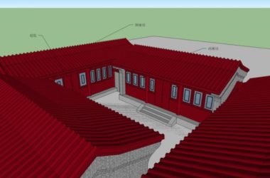SketchUp Model of Multi-Story Chinese Courtyard in Traditional Ancient Style-BIM WORLD