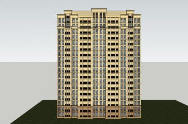 SketchUp Model: 18-Story Classical Style High-Rise Elderly Apartment Building-BIM WORLD