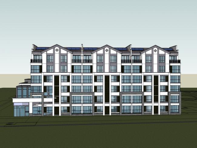 Modern Multi-Story Residential Model in SketchUp