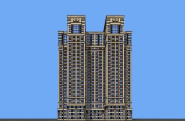 Modern 26-Story High-Rise Residential Building SketchUp Model-BIM WORLD