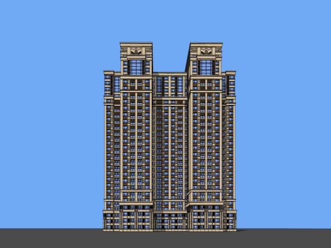 Modern 26-Story High-Rise Residential Building SketchUp Model