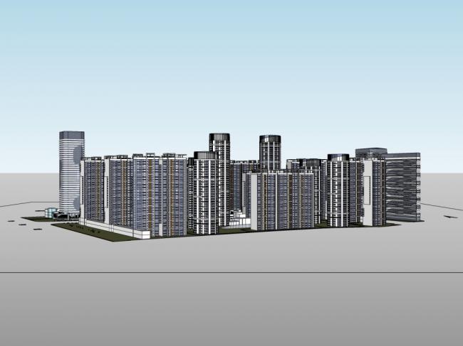 Modern High-Rise Residential Complex | SketchUp Architectural Model