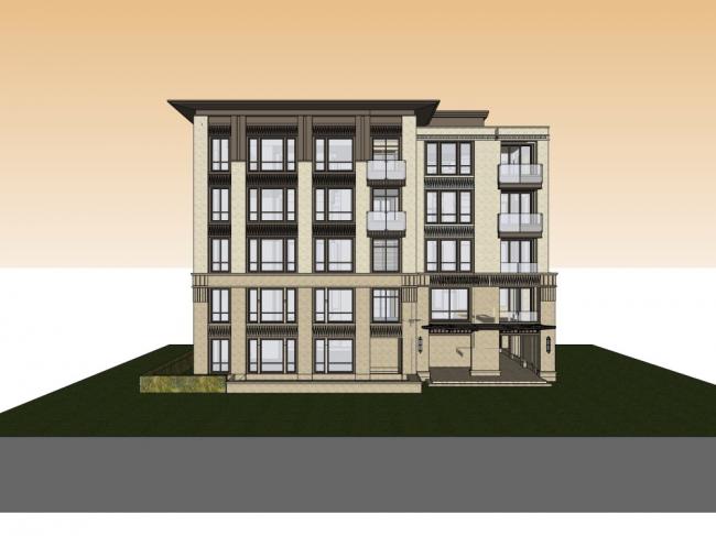 Modern Multi-Story Apartment Residential Model in SketchUp