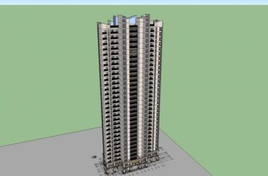 Modern 31-Story High-Rise Residential Building SketchUp Model-BIM WORLD
