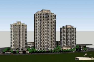 Classical 25-Story High-Rise Residential Building SketchUp Model-BIM WORLD
