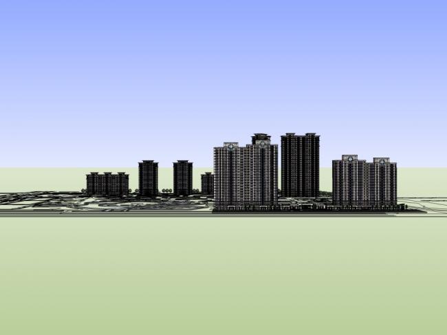 Modern High-Rise Residential Building Models in SketchUp