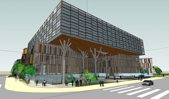 SketchUp Business Model: Modern Multi-Story Commercial Street Design