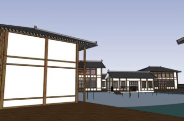 SketchUp Business Model: A Chinese-Style Commercial Street Design-BIM WORLD