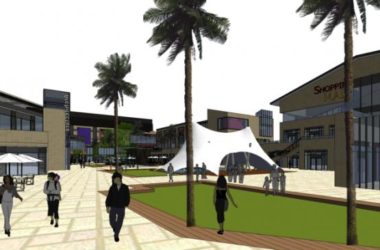 SketchUp Business Model: Modern Multi-Story Riverside Commercial Street Waterfront Design-BIM WORLD