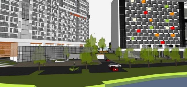 Modern High-Rise Residential Apartment Building in SketchUp
